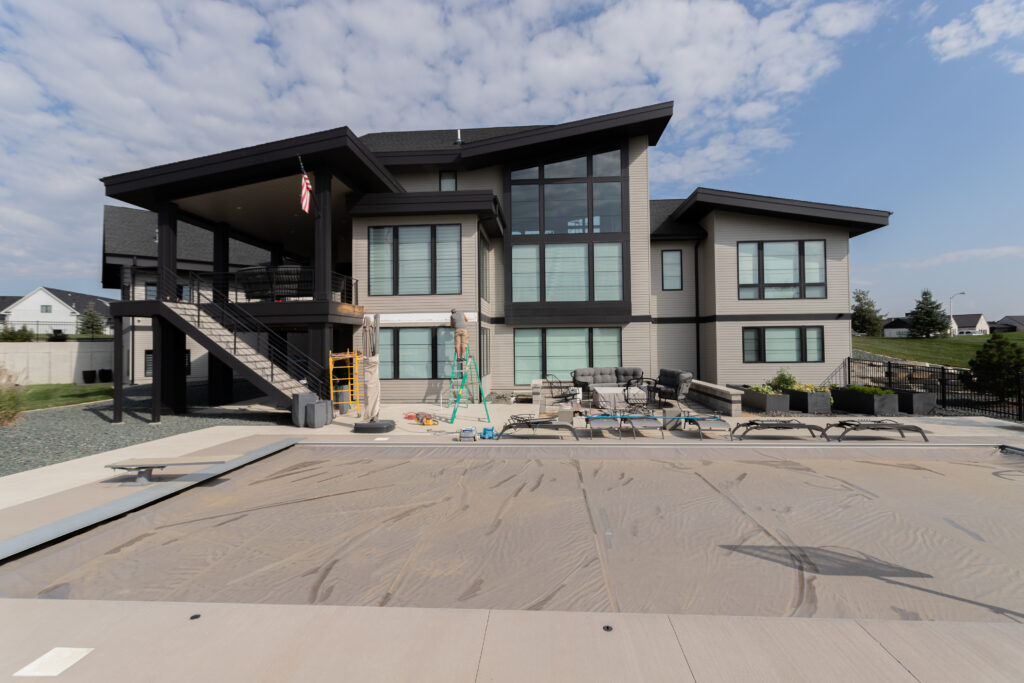 A before shot of a Sioux Falls pergola project.