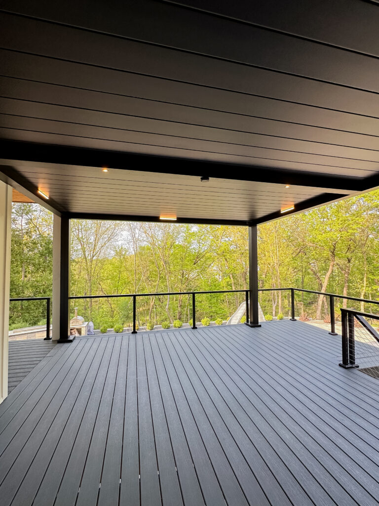 black frame, black louvers