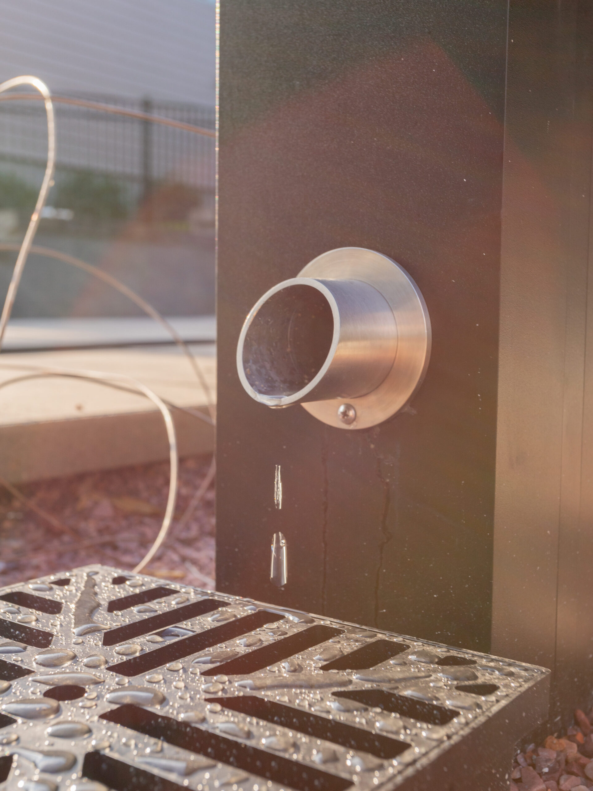 custom pergola with drainage system