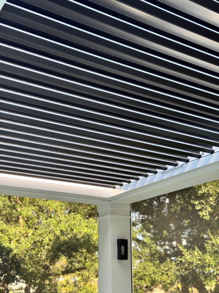 aluminum louvered pergola rated for hurricanes